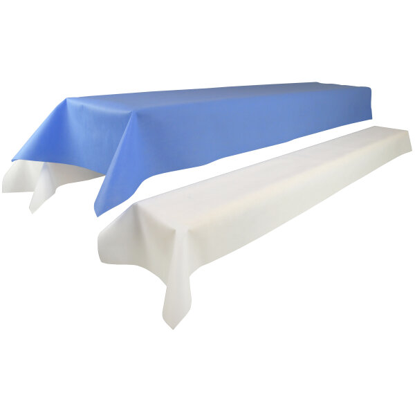 Sensalux abwaschbare Tischdecke, inkl. 2 weiße Bankauflagen 1m x 2,5m Hellblau