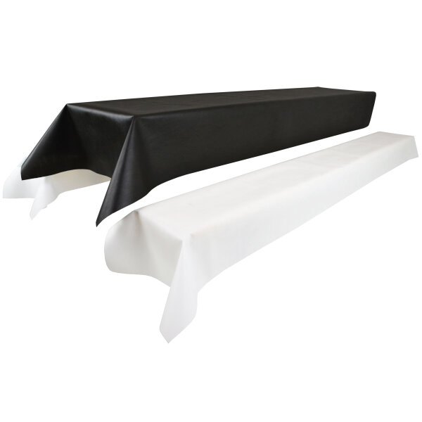 Sensalux abwaschbare Tischdecke, inkl. 2 weiße Bankauflagen 1m x 2,5m Schwarz