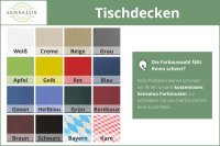 Sensalux abwaschbare Tischdecke, inkl. 2 weiße Bankauflagen 1,18m x 2,5m Karomuster, Weiß-Rot