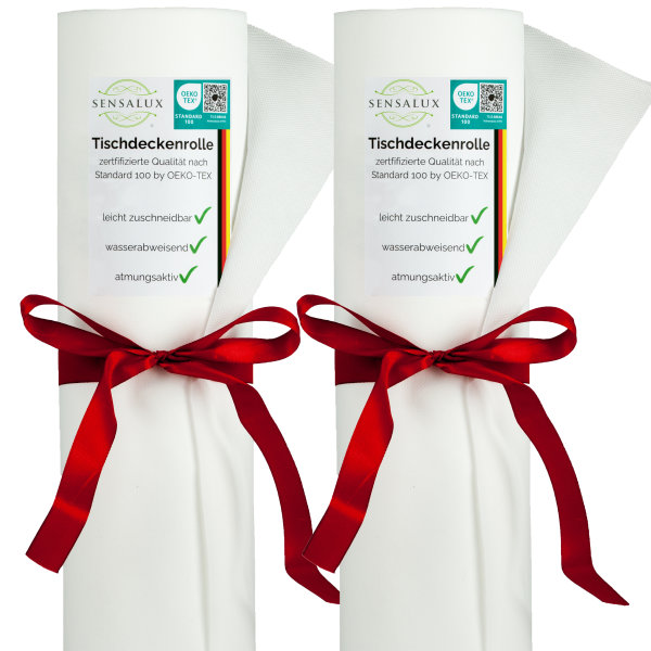 Sensalux Tischdeckenrollen-Set, 2 Stück, 1,18m x 25m Weiß