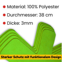 AMF Life Pfannenschoner, Pfannenschutz, Recyclingfilz, 5 Stück, Apfelgrün