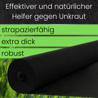 BioHelfer Unkrautvlies, Gartenvlies - Anthrazit/Schwarz, 1m x 25m - 150g/m²