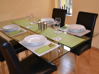 12x Filz Tischset, 12x Glasuntersetzer Farbe + Eckenform wählbar