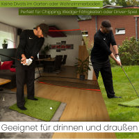 AMF Life Golf Abschlagmatte 85 x 65 x 4cm, Indoor Outdoor, inkl. Tee + Teehalter verstellbar, tragbar, zusammenrollen, chippen, driven