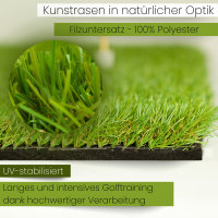 AMF Life Golf Abschlagmatte 85 x 65 x 4cm, Indoor Outdoor, inkl. Tee + Teehalter verstellbar, tragbar, zusammenrollen, chippen, driven