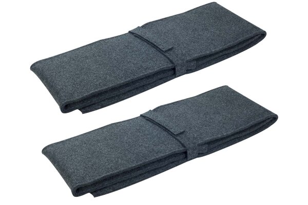 Sensalux gepolsterte Bierbank-Auflagen, 2er Set, Klettverschluss, 220 cm x 25 cm, Bierzeltgarnitur, grau