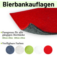 Sensalux gepolsterte Bierbank-Auflagen, 2er Set, Klettverschluss, 220 cm x 25 cm, Bierzeltgarnitur, grau